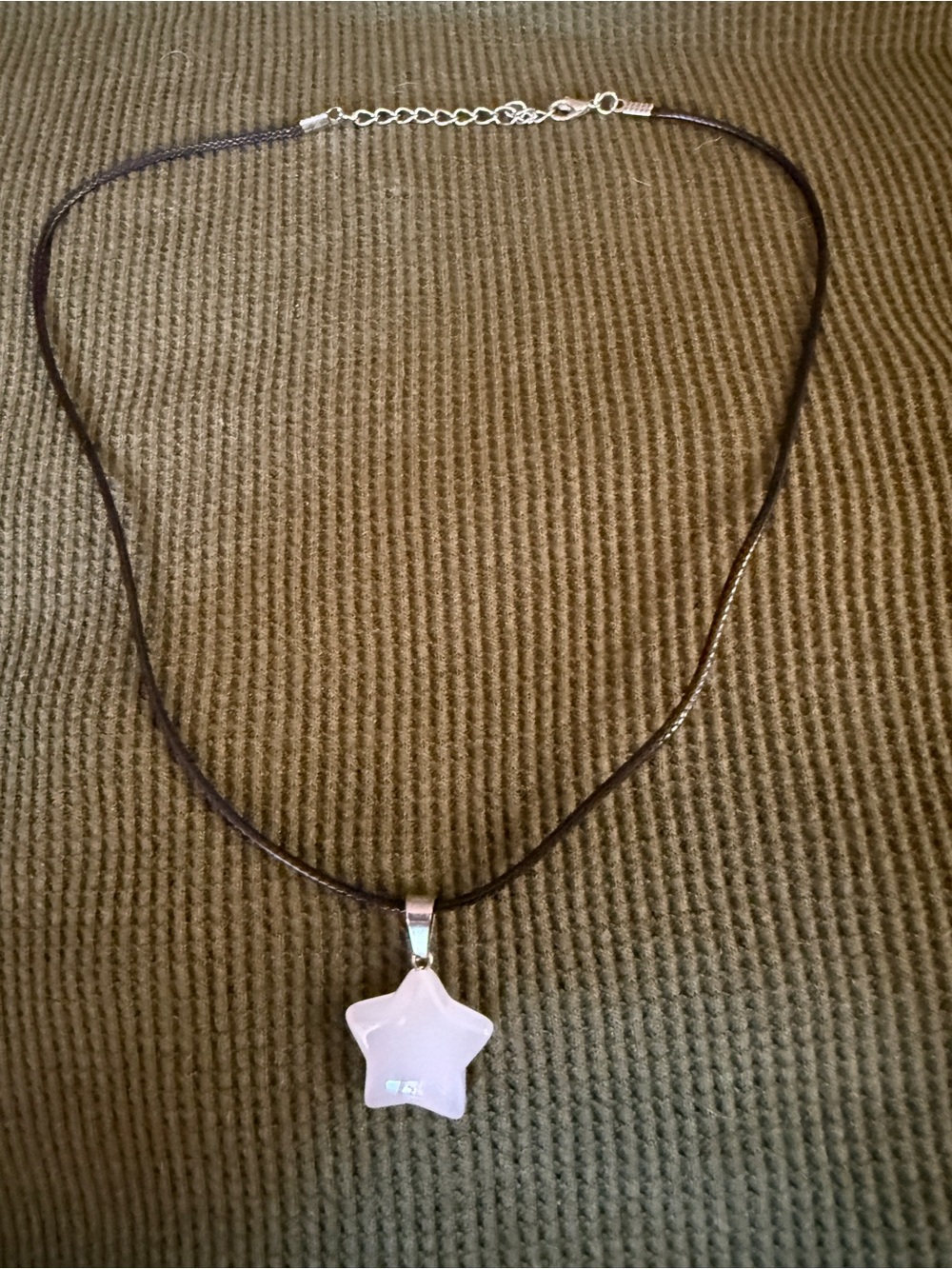 White Quartz Star Pendant Necklace - white Star Choker